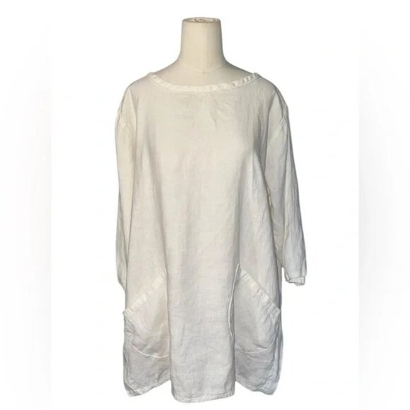 HEART’S DESIRE LINEN cream Top - Size Medium - Picture 6 of 9